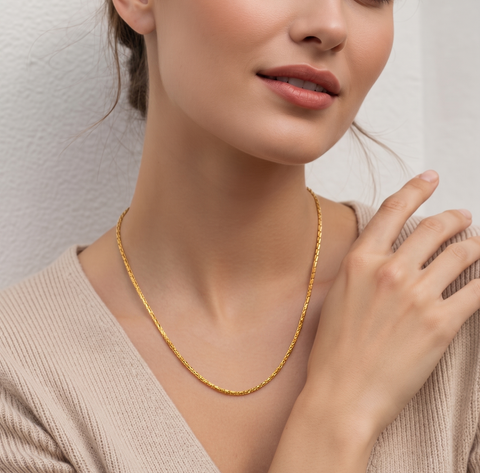 18'' Fancy Yellow Gold Chain 1.5MM