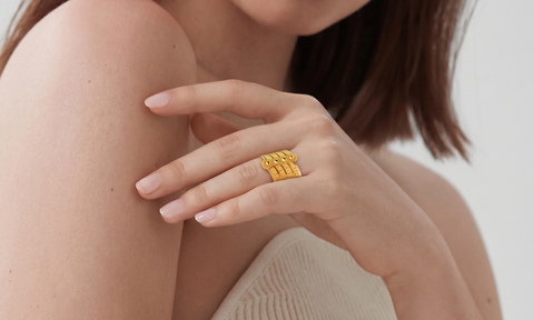 22k Yellow Gold Filigree Ring in size 9