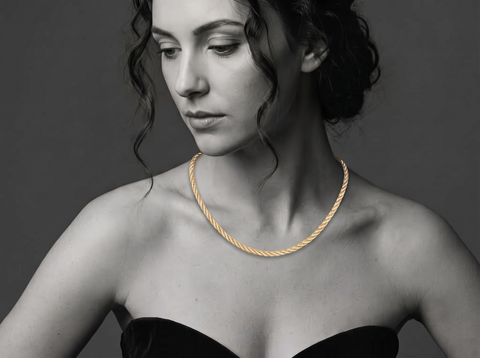18'' Two Tone Fancy Gold Chain 0.88MM