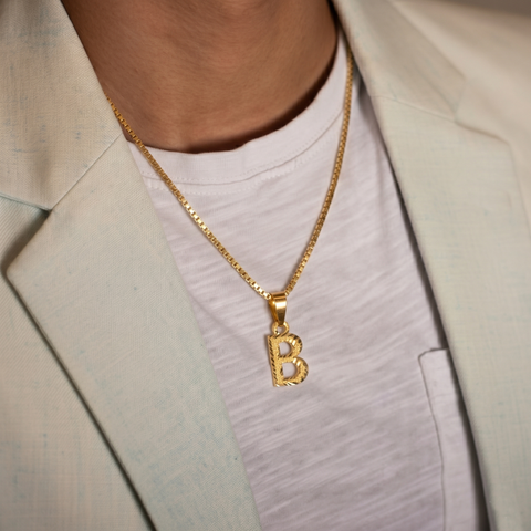 22K Yellow Gold Initial B Pendant with gold weight of 1.08g