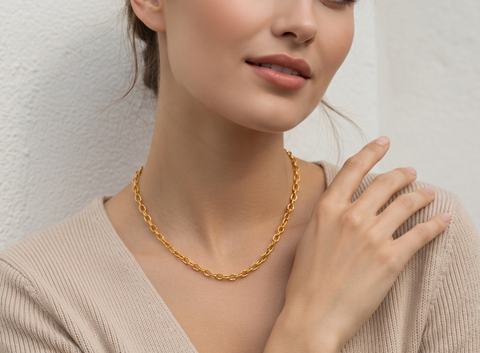 18'' Yellow Gold Link Chain 2.5 mm Width