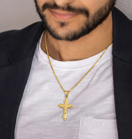 22K Yellow Gold Cross Pendant with gold weight of 1.68g