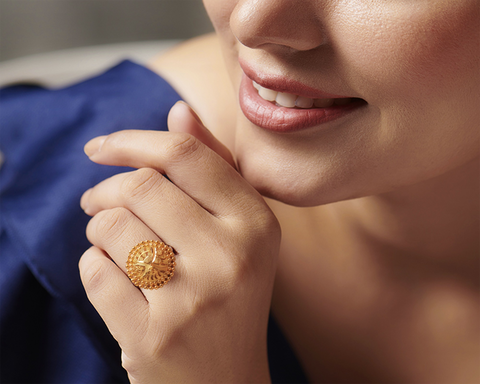 22k Yellow Gold Filligree Ring in size 7 and total gold weight of 4.74g