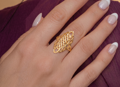 22k Yellow Gold Filigree Rings in size 5.3 and total gold weight of 3.21g