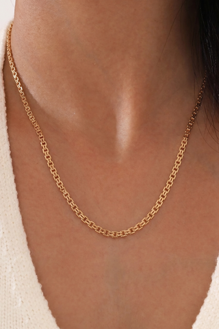 16'' Yellow Gold  Fancy Box Chain 1.5MM