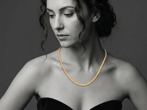 20'' Two Tone Fancy Gold Chain 0.89MM
