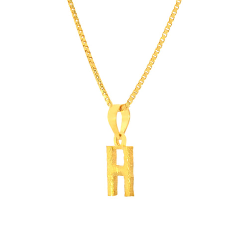 22K Yellow Gold Initial H Pendant with gold weight of 1.3g
