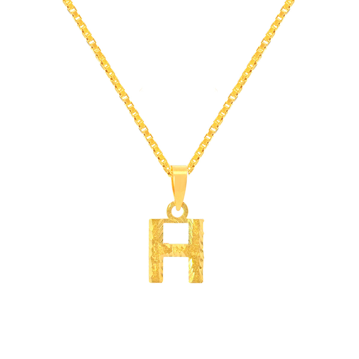 22K Yellow Gold Initial H Pendant with gold weight of 1.3g