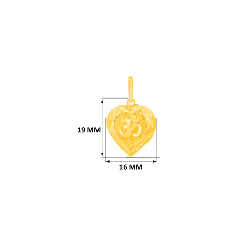 22K Yellow Gold Religious Om Medium Pendant with gold weight of 0.77g
