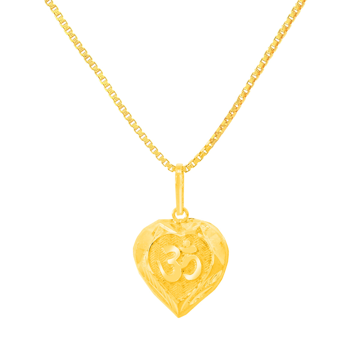 22K Yellow Gold Religious Om Medium Pendant with gold weight of 0.77g