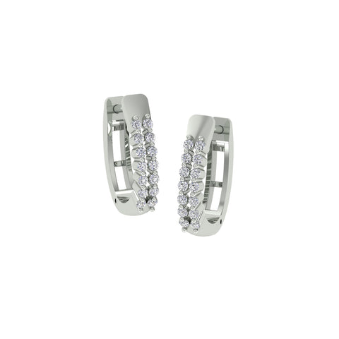 18k White Gold and Diamond Huggies and total gold weight of 2.7g