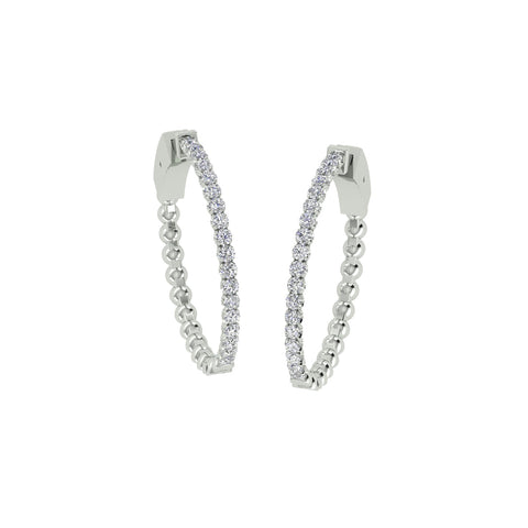 18k White Gold and Diamond Hoops and total gold weight of 7.21g