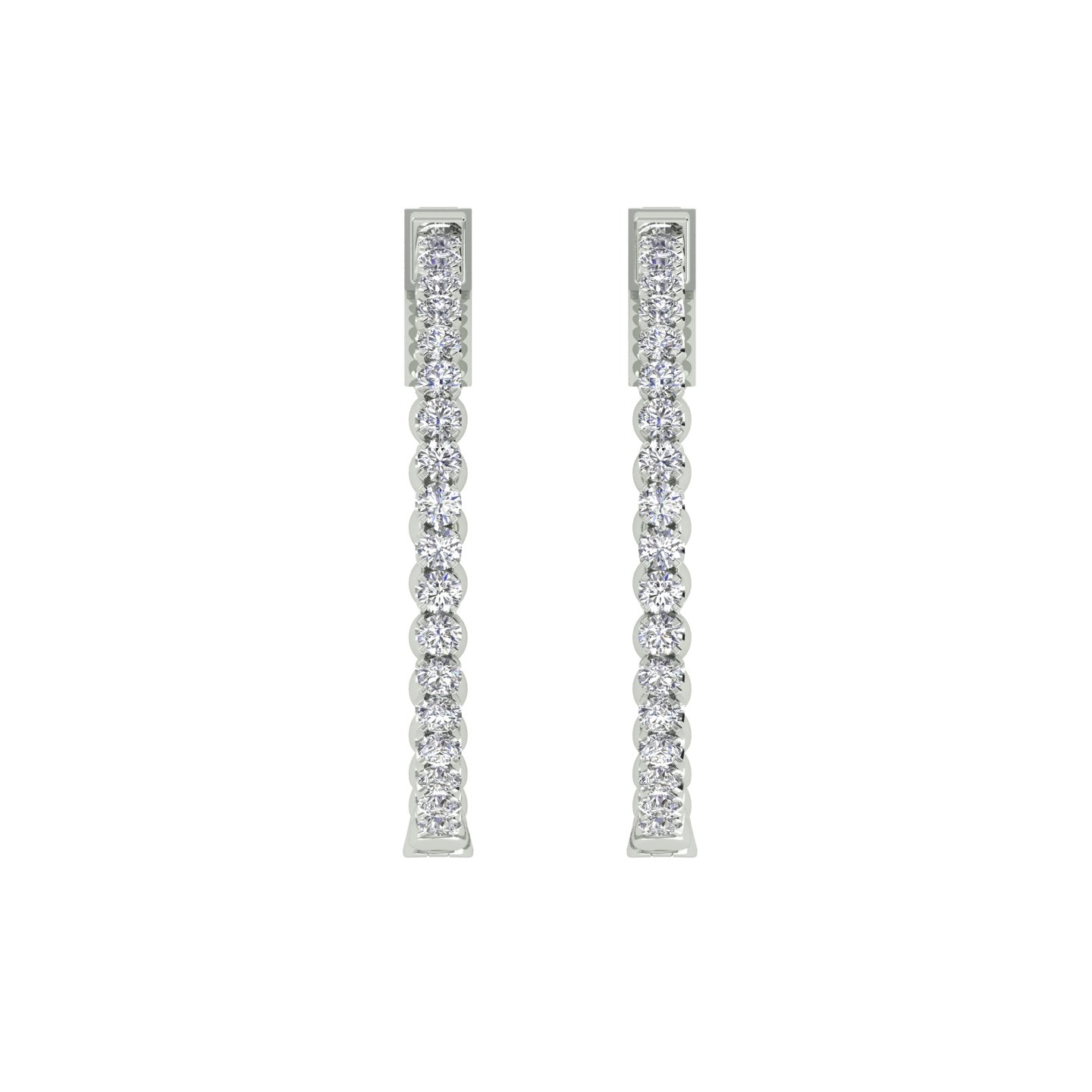 18k White Gold and Diamond Hoops and total gold weight of 7.21g