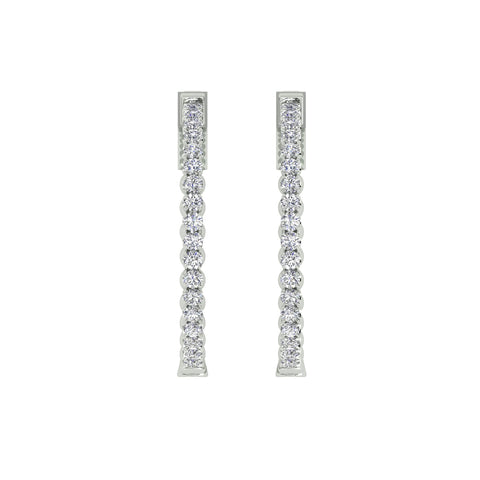 18k White Gold and Diamond Hoops and total gold weight of 7.21g