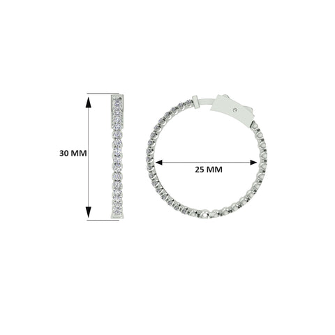 18k White Gold and Diamond Hoops and total gold weight of 7.21g