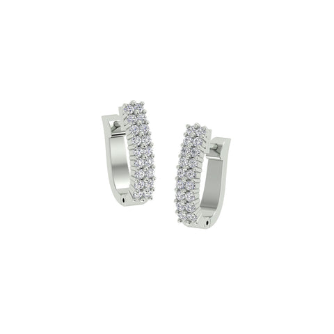 18k White Gold and Diamond Huggies and total gold weight of 3.02g