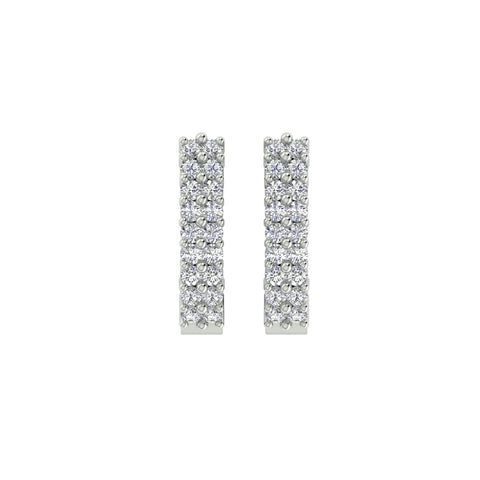 18k White Gold and Diamond Huggies and total gold weight of 3.02g