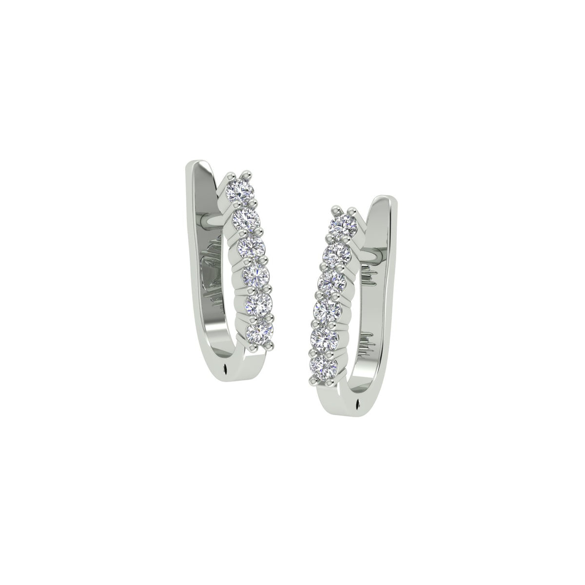 18k White Gold and Diamond Huggies and total gold weight of 2.109g