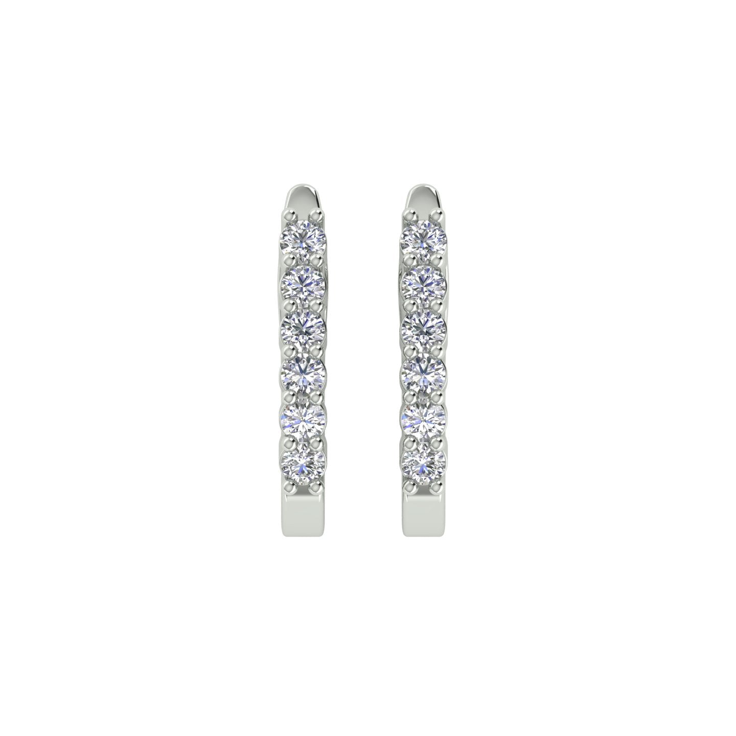 18k White Gold and Diamond Huggies and total gold weight of 2.109g