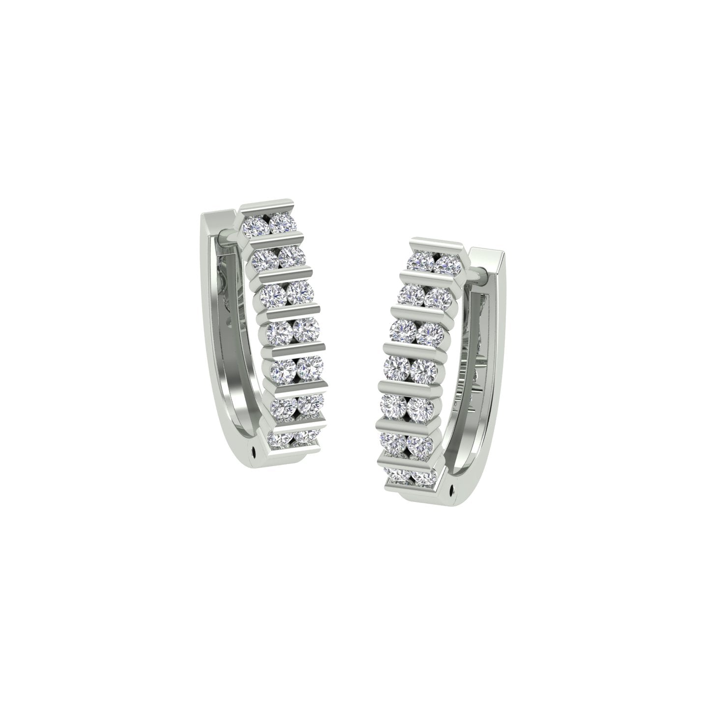 18k White Gold and Diamond Huggies and total gold weight of 3.31g