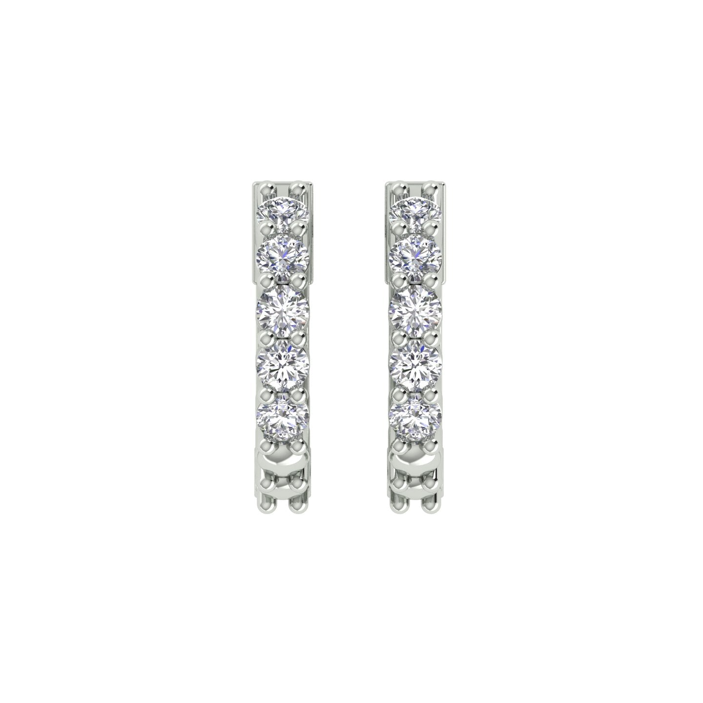 18k White Gold and Diamond Huggies and total gold weight of 2.09g