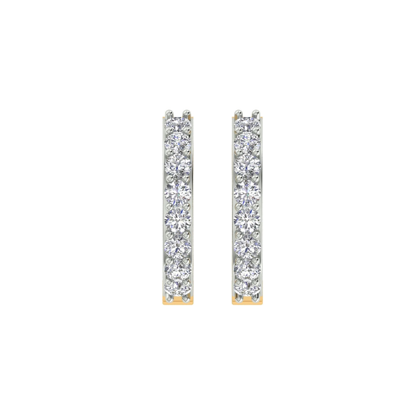 18k White Gold and Diamond Huggies and total gold weight of 2.421g