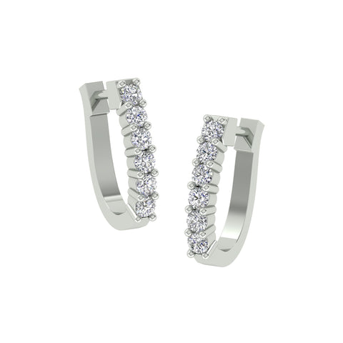 18k White Gold and Diamond Huggies and total gold weight of 1.84g