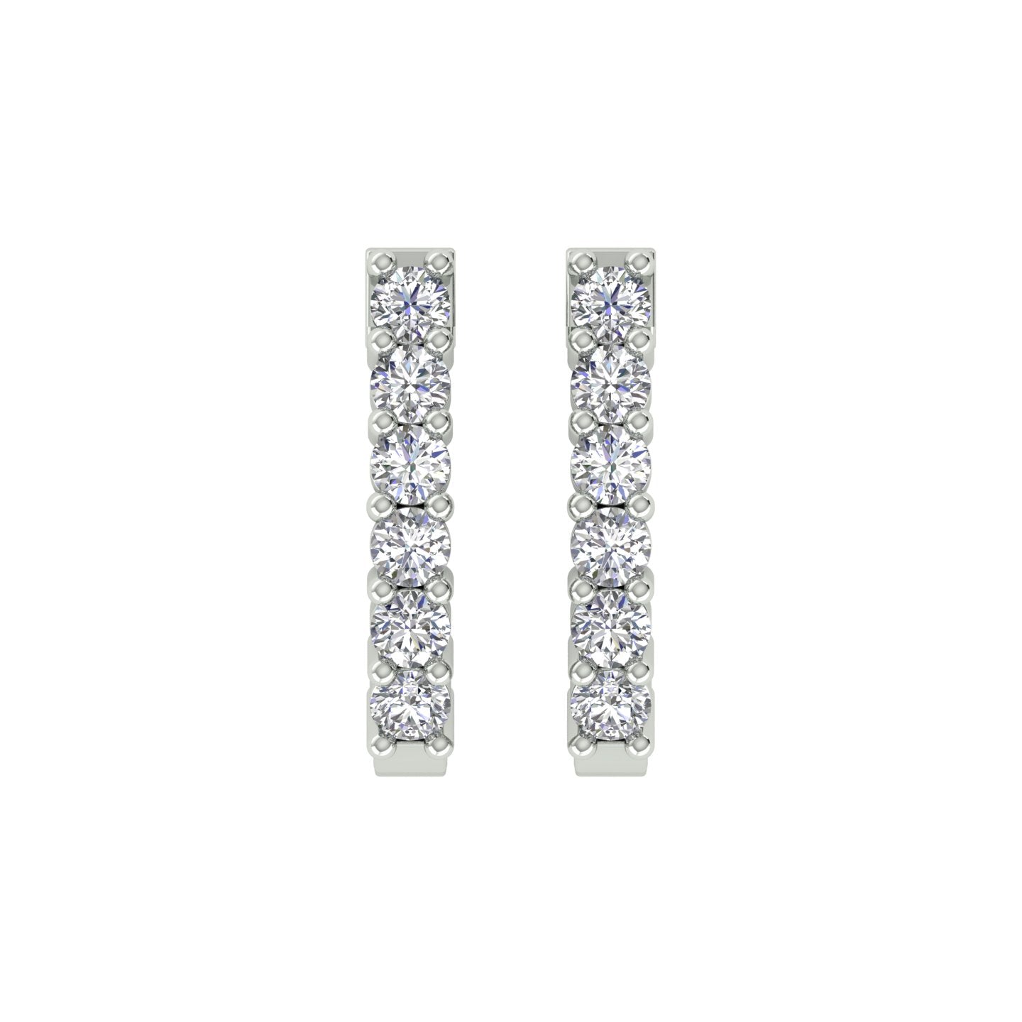 18k White Gold and Diamond Huggies and total gold weight of 1.84g