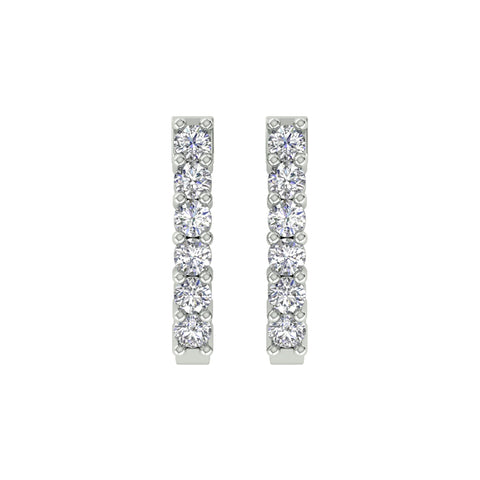 18k White Gold and Diamond Huggies and total gold weight of 1.84g