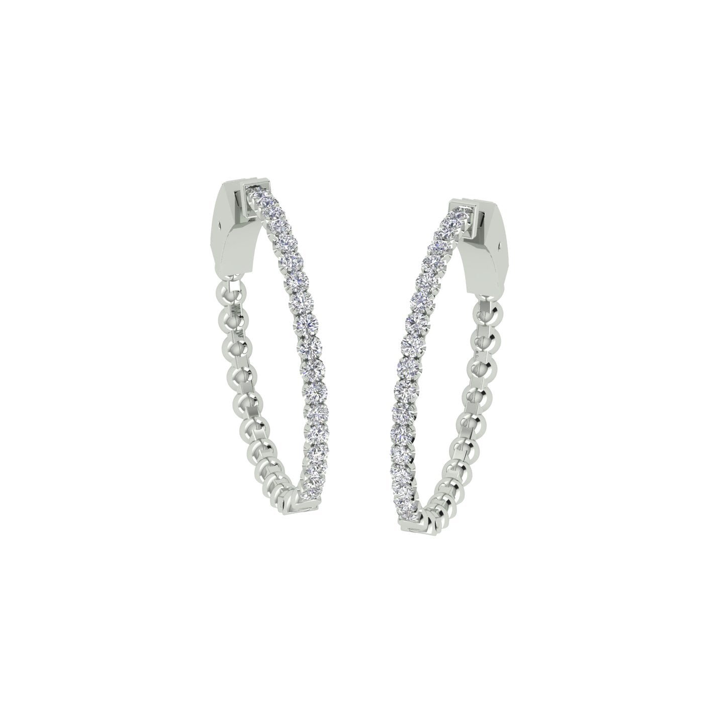 18k White Gold and Diamond Hoops and total gold weight of 7.183g