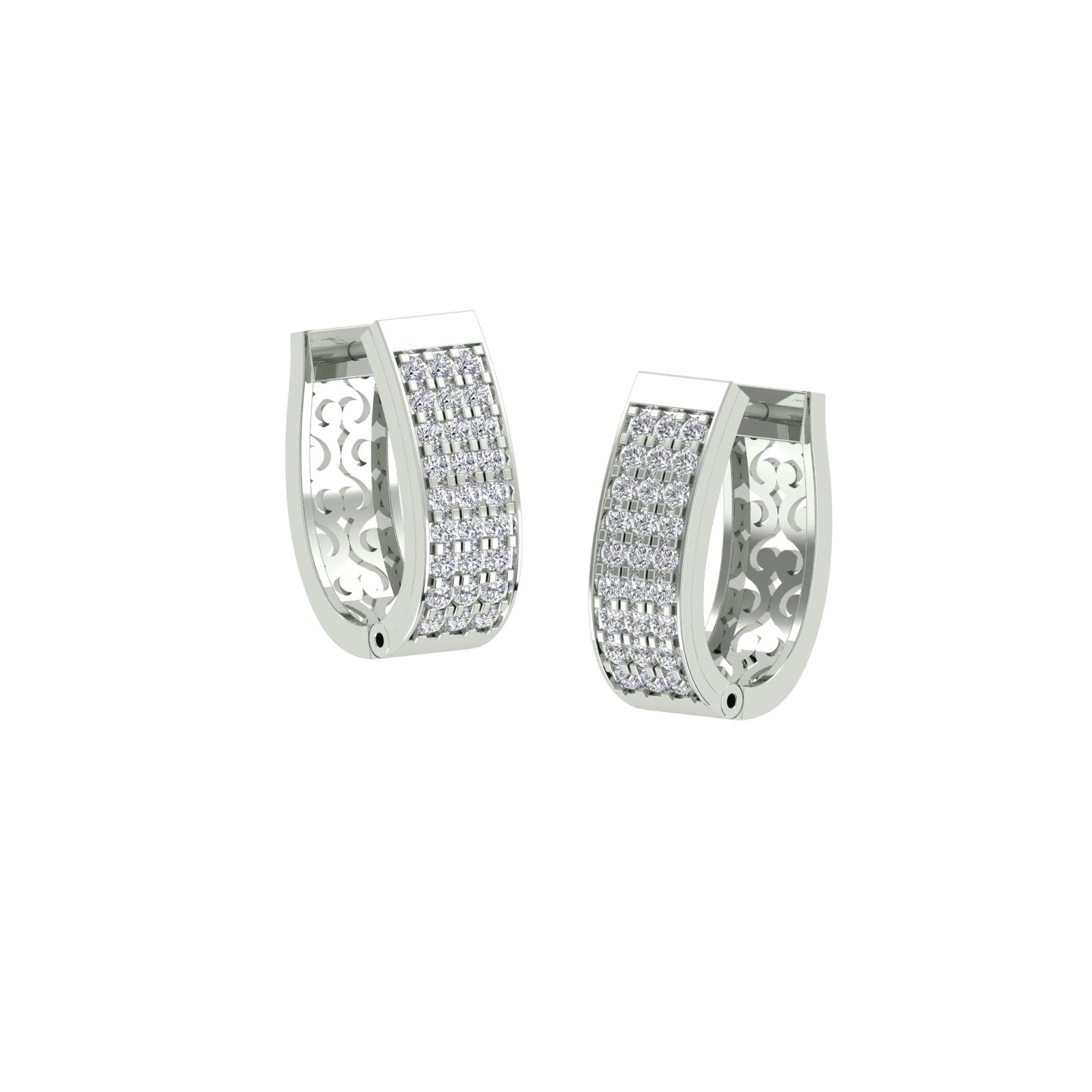 18k White Gold and Diamond Huggies and total gold weight of 4.58g