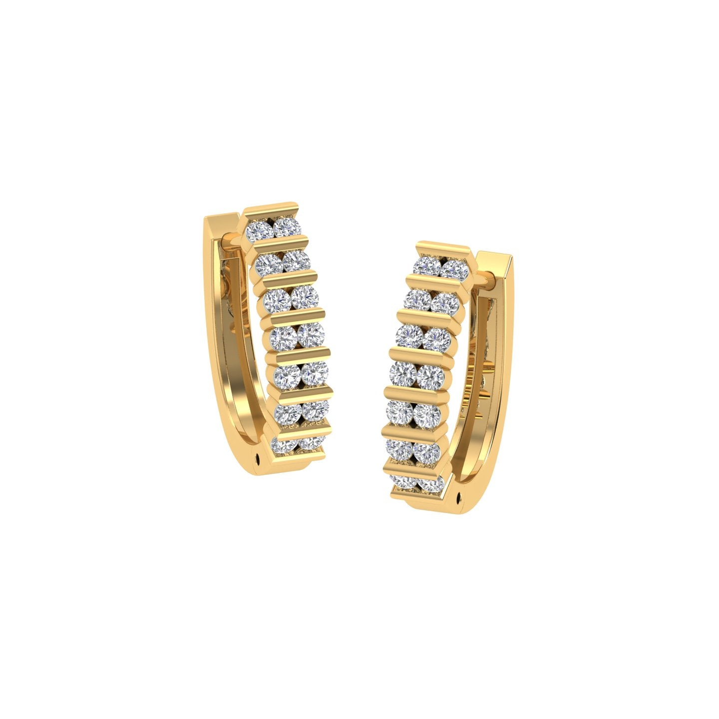 18k Yellow Gold and Diamond Huggies and total gold weight of 3.33g