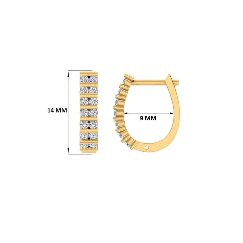 18k Yellow Gold and Diamond Huggies and total gold weight of 3.33g