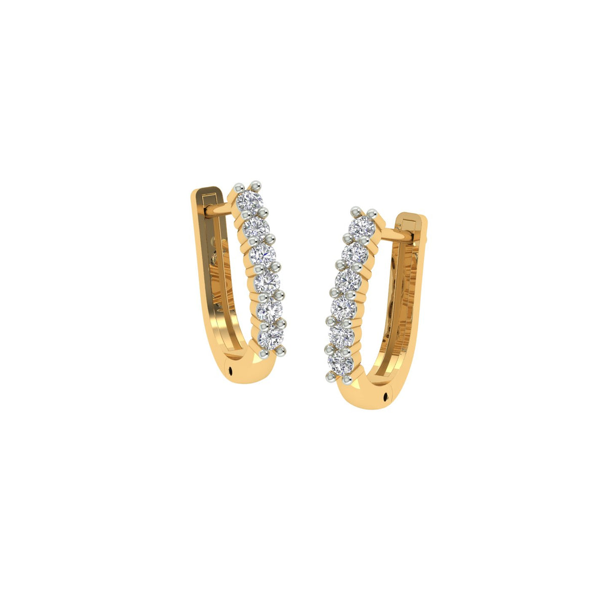 18k Yellow Gold and Diamond Huggies and total gold weight of 3.32g