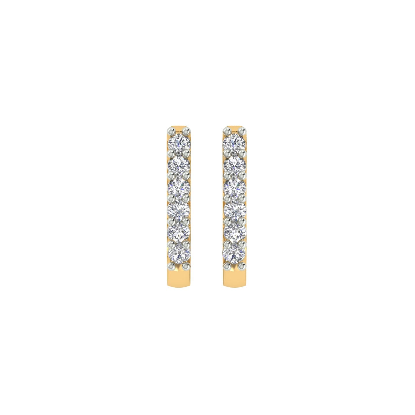 18k Yellow Gold and Diamond Huggies and total gold weight of 3.32g