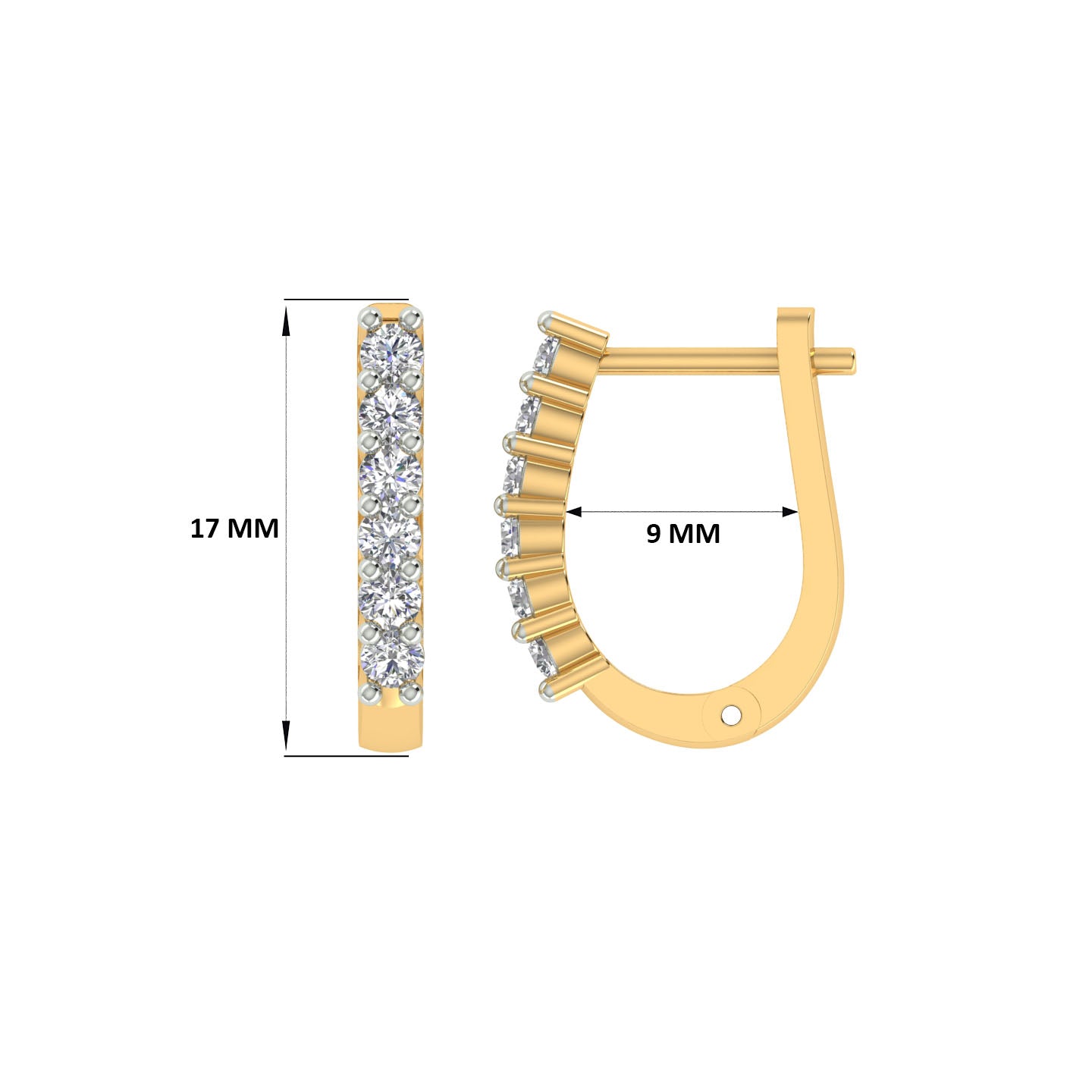 18k Yellow Gold and Diamond Huggies and total gold weight of 3.32g