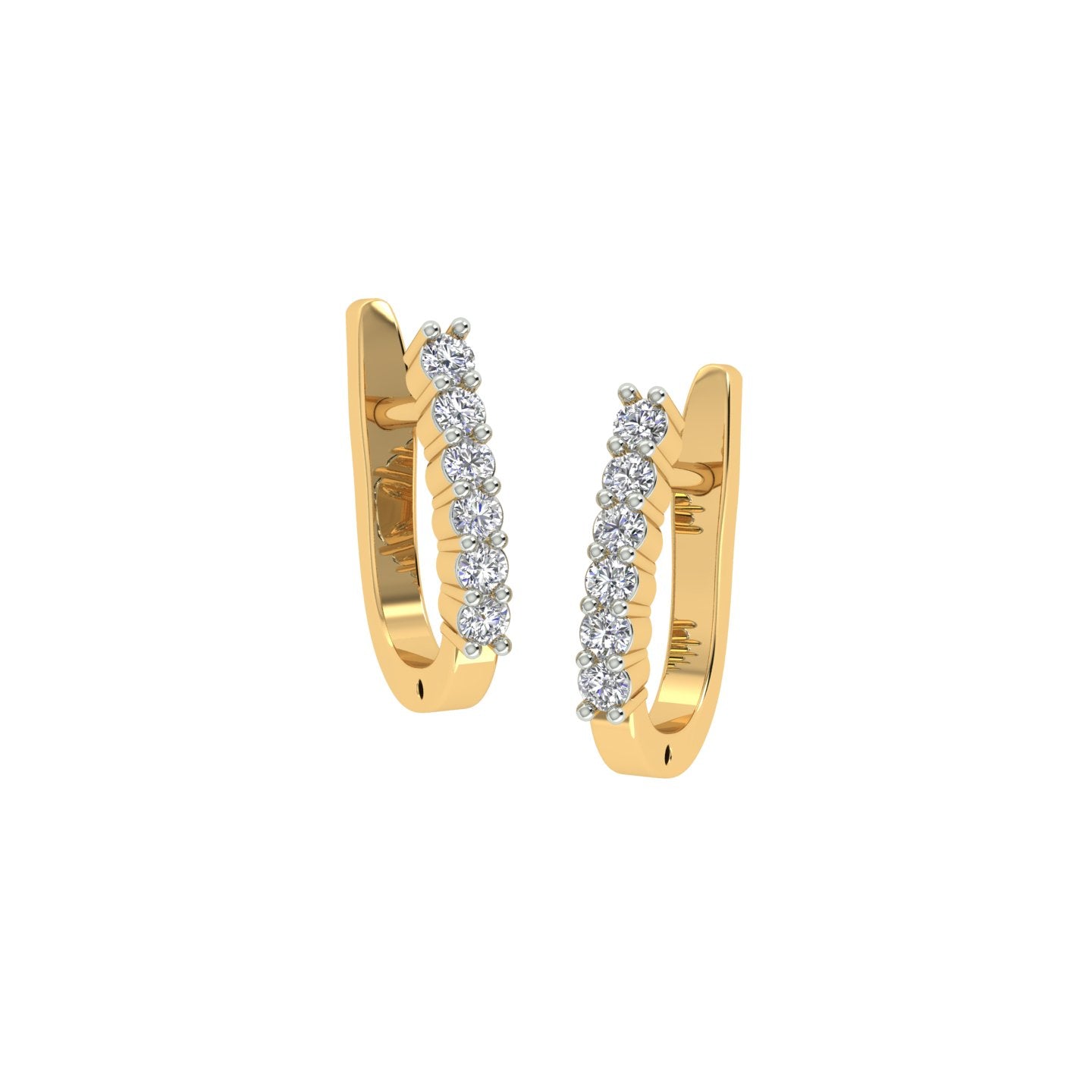 18k Yellow Gold and Diamond Huggies and total gold weight of 2.07g