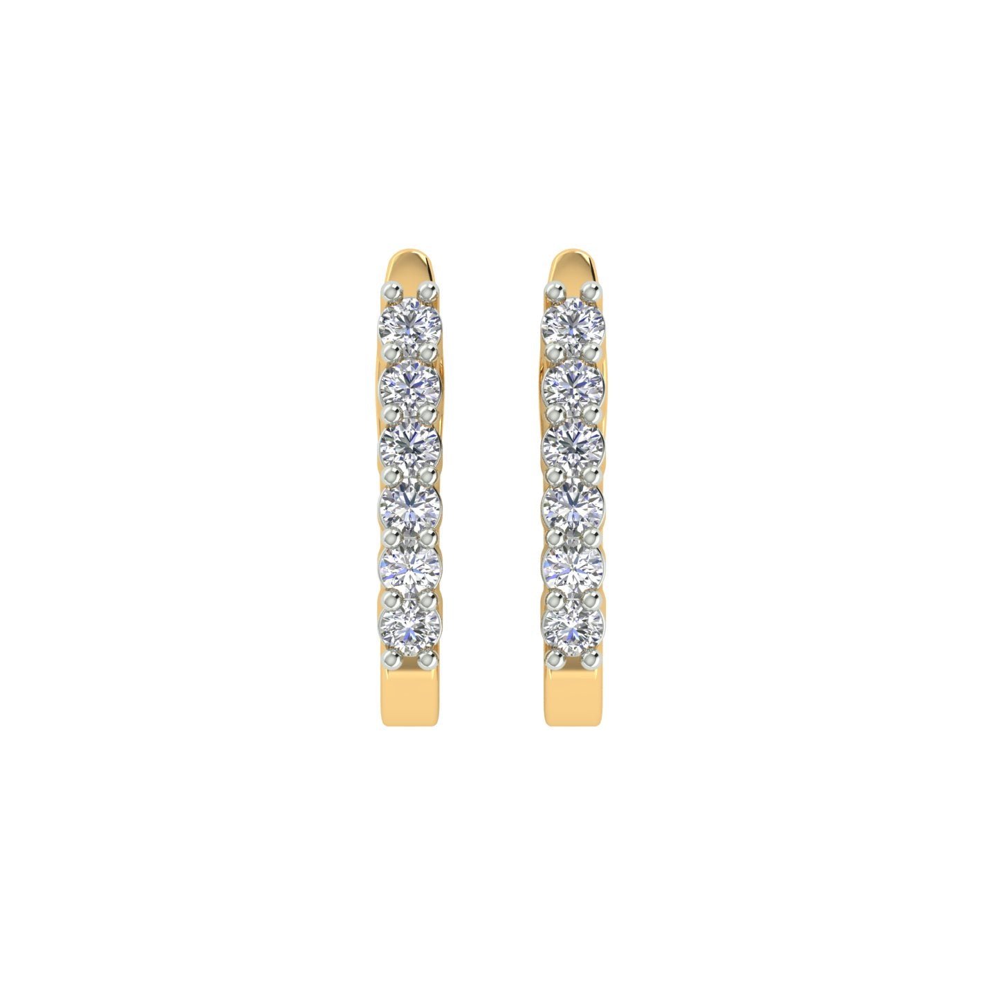 18k Yellow Gold and Diamond Huggies and total gold weight of 2.07g