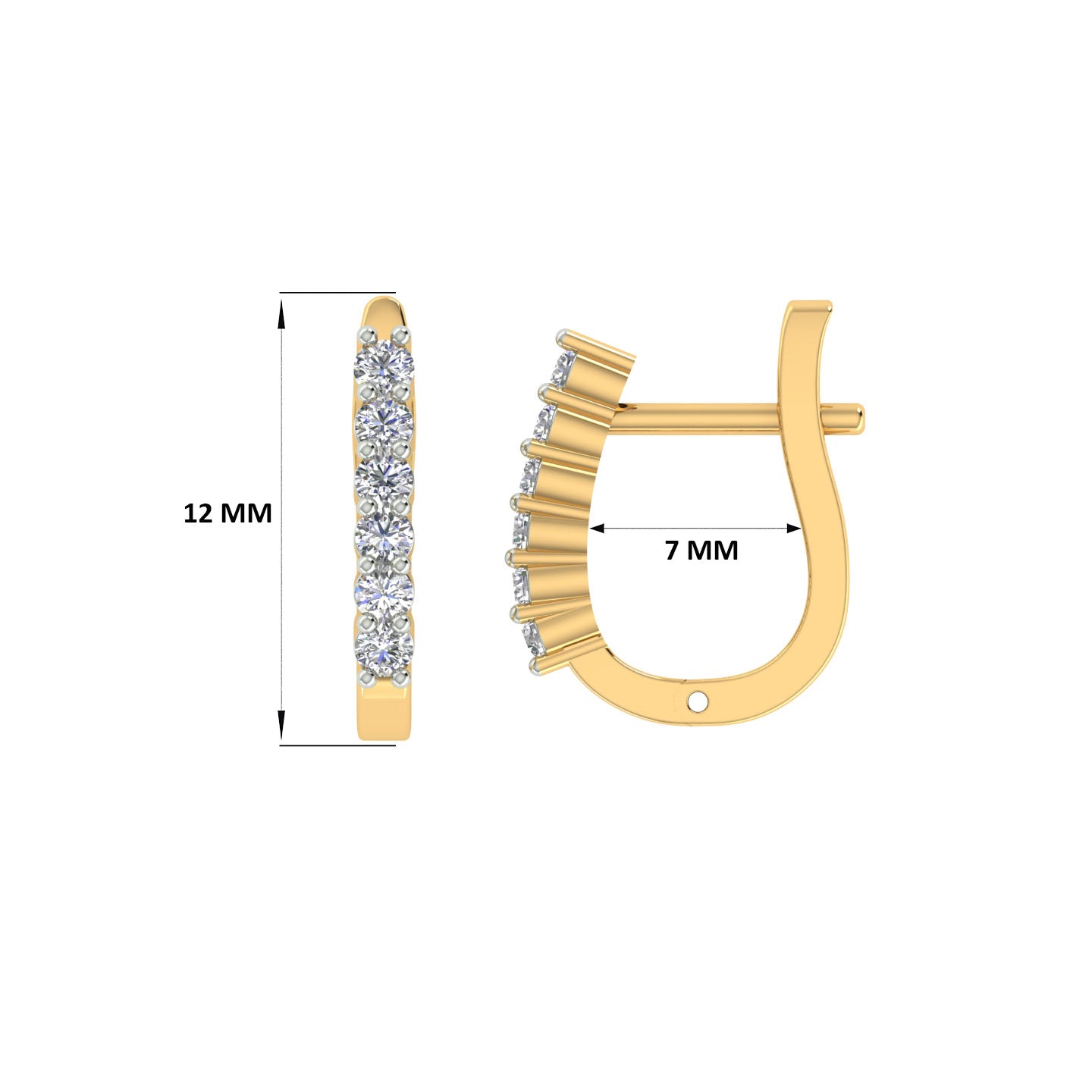 18k Yellow Gold and Diamond Huggies and total gold weight of 2.07g