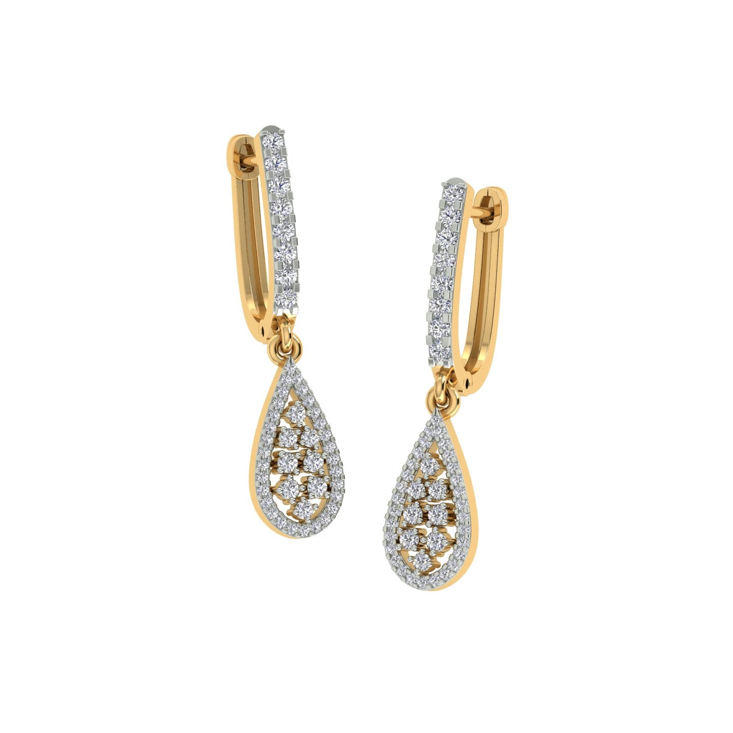 18k Yellow Gold and Diamond Huggies and total gold weight of 3.37g