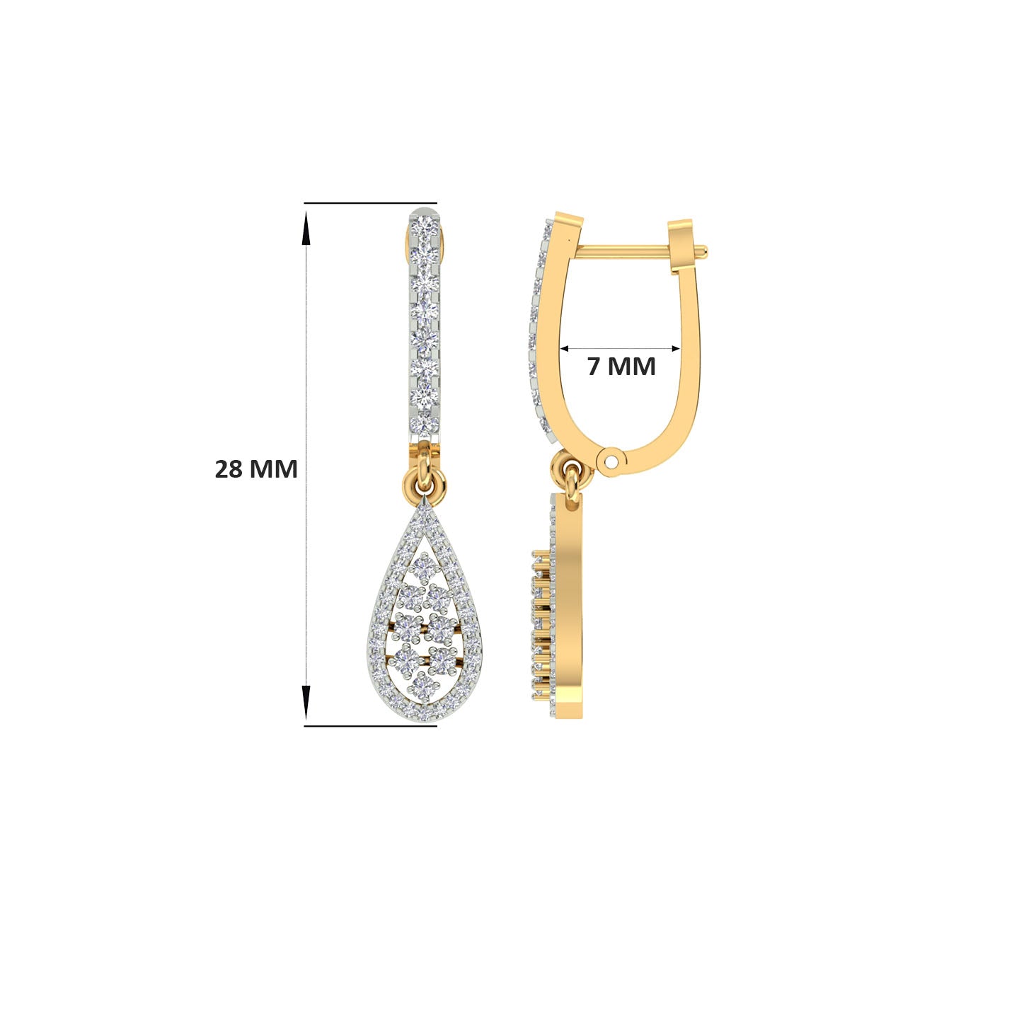 18k Yellow Gold and Diamond Huggies and total gold weight of 3.37g