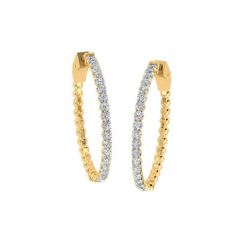 18k Yellow Gold and Diamond Hoops and total gold weight of 9.3g