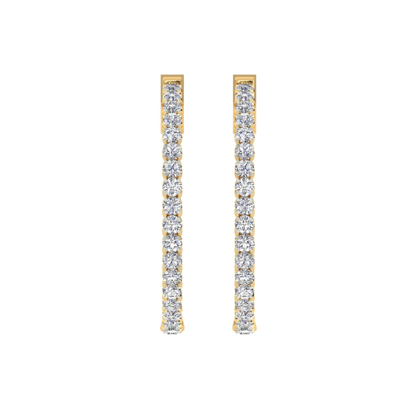 18k Yellow Gold and Diamond Hoops and total gold weight of 9.3g