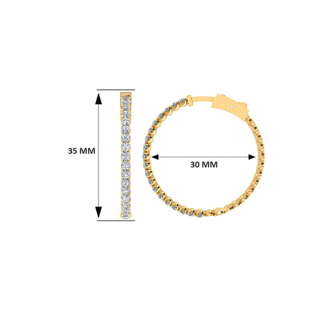 18k Yellow Gold and Diamond Hoops and total gold weight of 9.3g