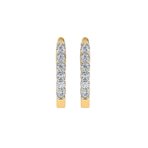 18k Yellow Gold and Diamond Huggies and total gold weight of 2.14g