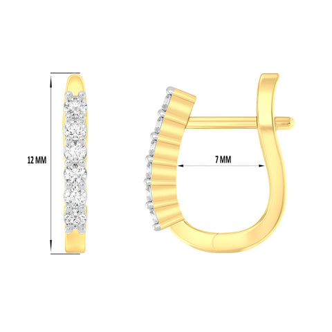 18k Yellow Gold and Diamond Huggies and total gold weight of 2.08g