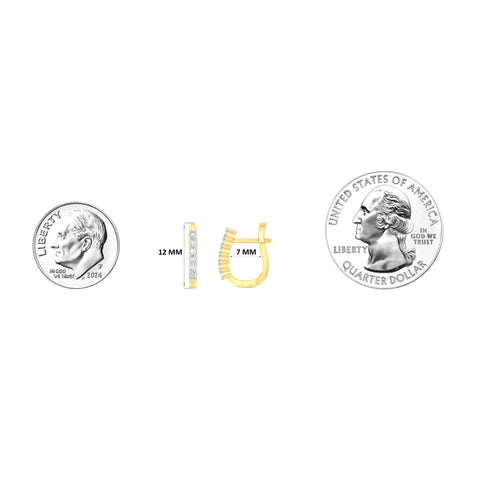 18k Yellow Gold and Diamond Huggies and total gold weight of 2.08g