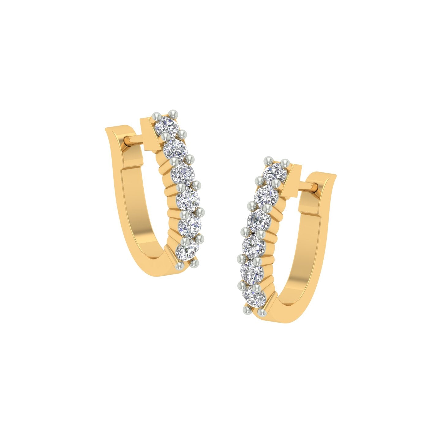 18k Yellow Gold and Diamond Huggies and total gold weight of 3.13g