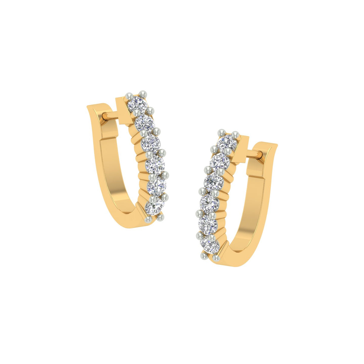 18k Yellow Gold and Diamond Huggies and total gold weight of 3.13g