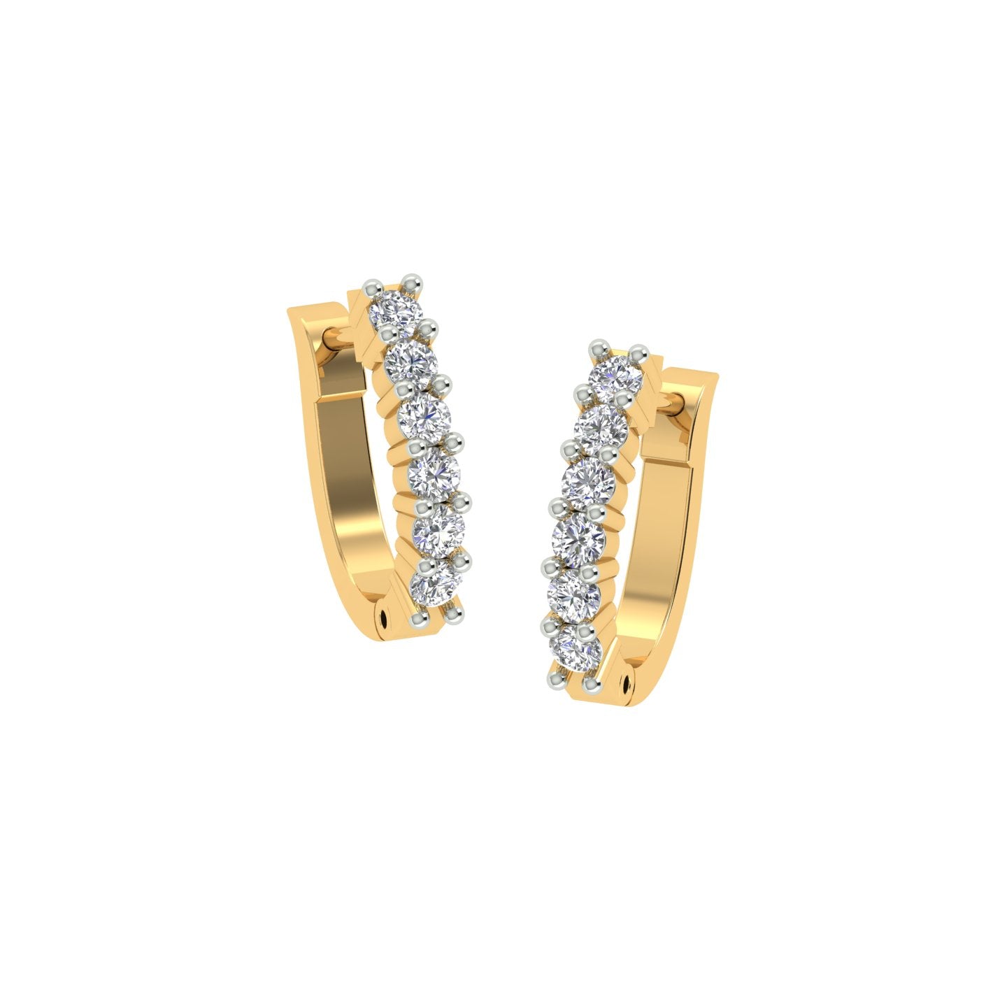 18k Yellow Gold and Diamond Huggies and total gold weight of 3.21g